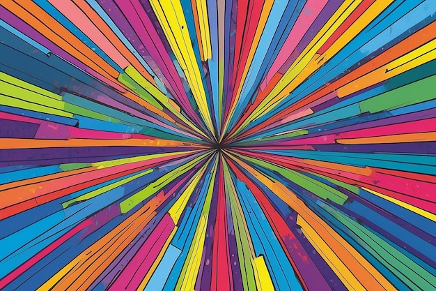 linhas alegres e coloridas de diferentes cores brilhantes