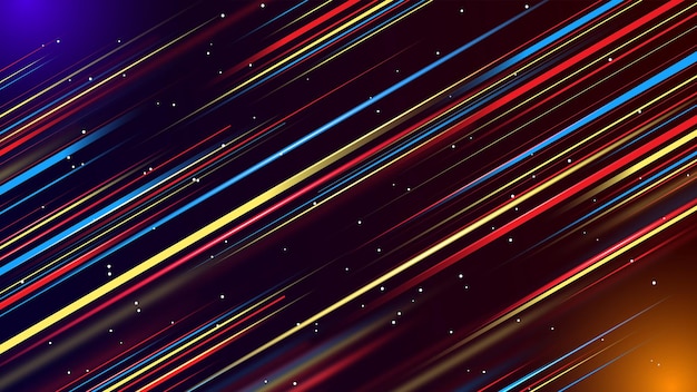Linhas brilhantes coloridas no fundo do espaço