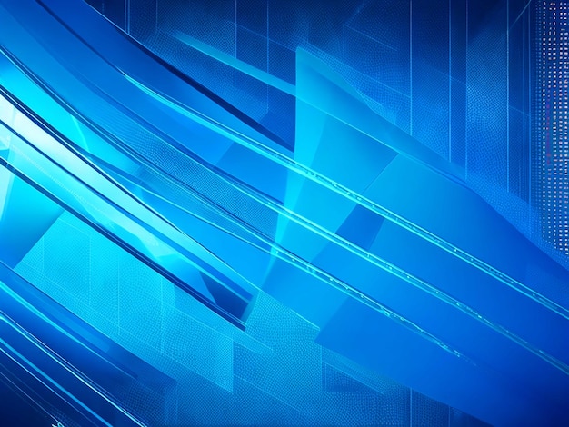 linhas brilhantes de tecnologia abstrata malha fundo de banner azul