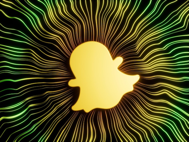 Linhas convergentes de marketing de mídia social do Snapchat conceito abstrato moderno ilustração 3D