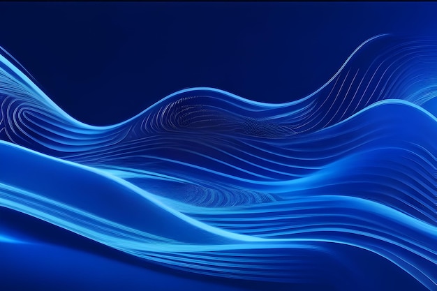Linhas de fluxo de ondas azuis fundo abstrato
