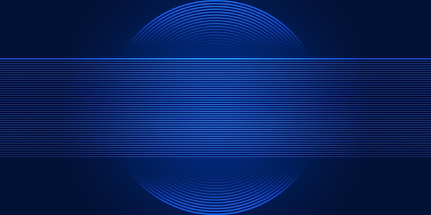 linhas de fundo abstratas e círculos sobrepostos com gradiente azul escuro estilo tecnológico digital