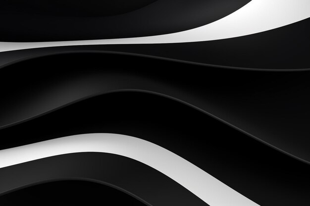 Linhas de listras pretas curvas abstratas fundo moderno