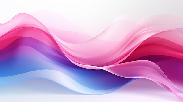 linhas de luz abstratas onduladas fluindo dinâmicas em cores azuis rosa isoladas em fundo branco