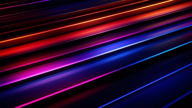 Foto linhas de neon brilhantes em um fundo escuro
