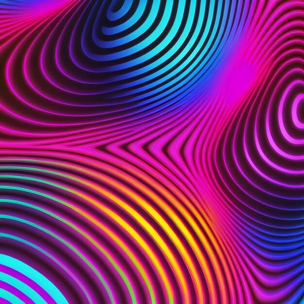 Linhas de néon coloridas abstratas arte gerada pela rede neural de fundo