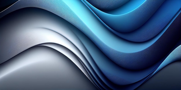 Linhas de ondas de negócios azuis e brancas muito abstratas e elegantes, design gráfico, textura de fundo, IA generativa