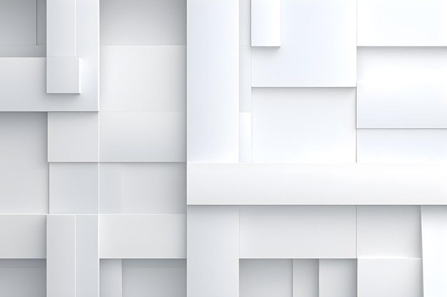 linhas de quadrados brancos geométricos 3D abstratos, fundo moderno e elegante, IA gera
