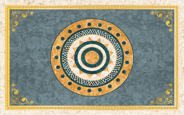 Linhas geométricas, padrões, círculos, fundo abstrato do tapete.