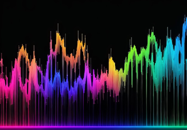 Linhas onduladas fluídas abstratas Ondas dinâmicas coloridas Elemento de design vetorial para o conceito de parte musical