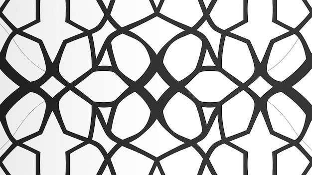 Linhas pretas elegantes do fundo do padrão islâmico na arte branca da mesquita para o Ramadan e o Eid Flat Design