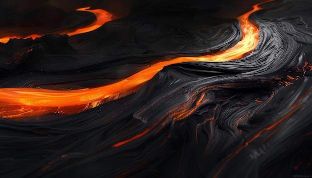 Linhas sinuosas inspiradas no fluxo de córregos de lava de vulcões