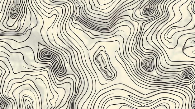 Linhas topográficas hipnotizantes numa superfície bege