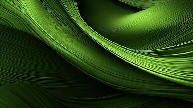 Linhas verdes orgânicas abstratas como fundo de papel de parede generative ai