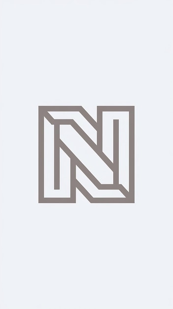 Línia cuadrada de letra N limpia signo del icono del logotipo con tarjeta de visita de la marca