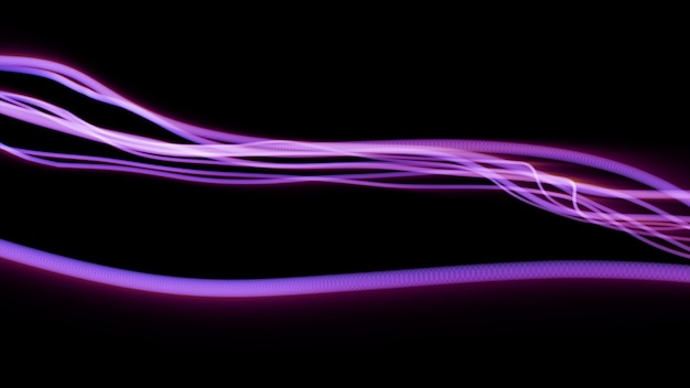 Linien Hintergrund. Abstrakte Linie. Streifenmuster, Curve Neon-Element. Dynamische Kulisse. Präsentationshülle. Violette Farbe