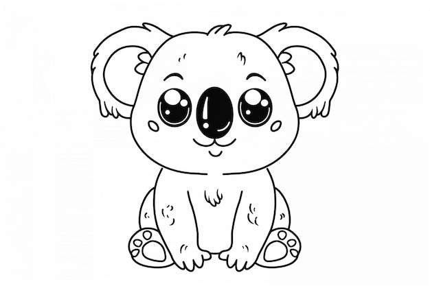 Linienkunst von Baby-Koala-Bären-Vektor