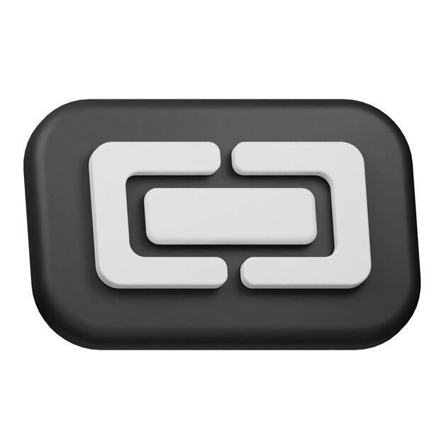 Linkage 3D-Symbol auf weißem Hintergrund isoliert