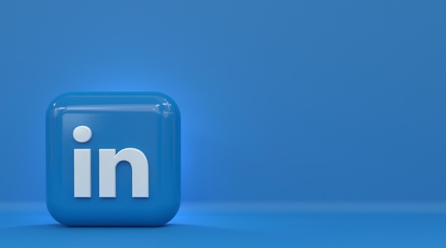 LinkedIn 3d Social Media-Symbol Bunt glänzend 3D-Symbol Konzept 3D-Rendering für Komposition
