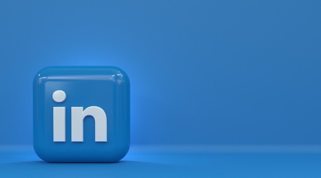 Foto linkedin 3d social media-symbol bunt glänzend 3d-symbol konzept 3d-rendering für komposition