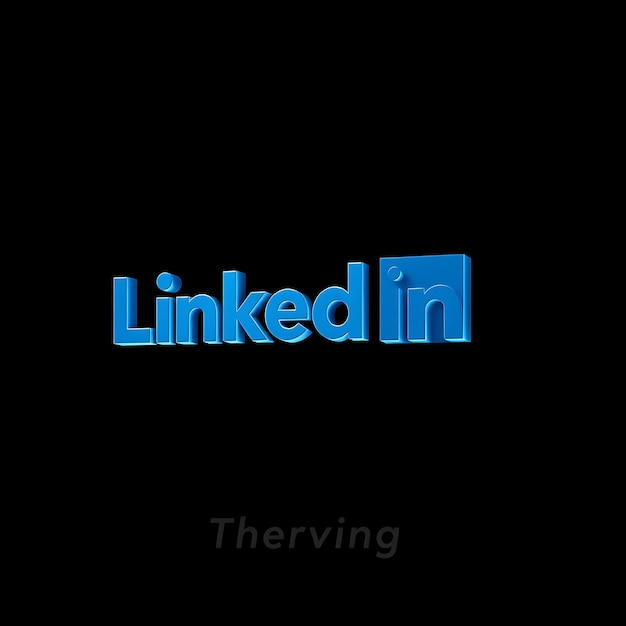 Linkedin-Logo mit 3D-Rendering Matte Glasmaterial Subtiles Glanz Professionelles blaues Farbschema Isolat