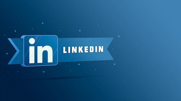 Linkedin Logo mit der Aufschrift auf der technologischen Platte 3d