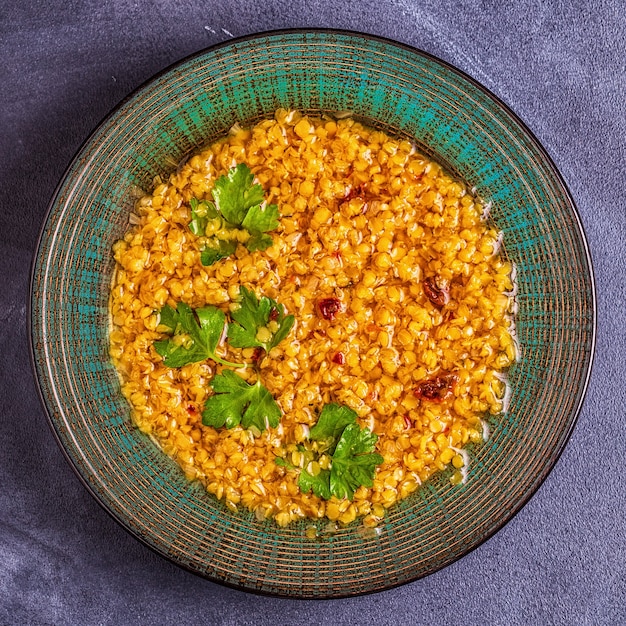 Linsensuppe, vegetarische, vegane Küche.