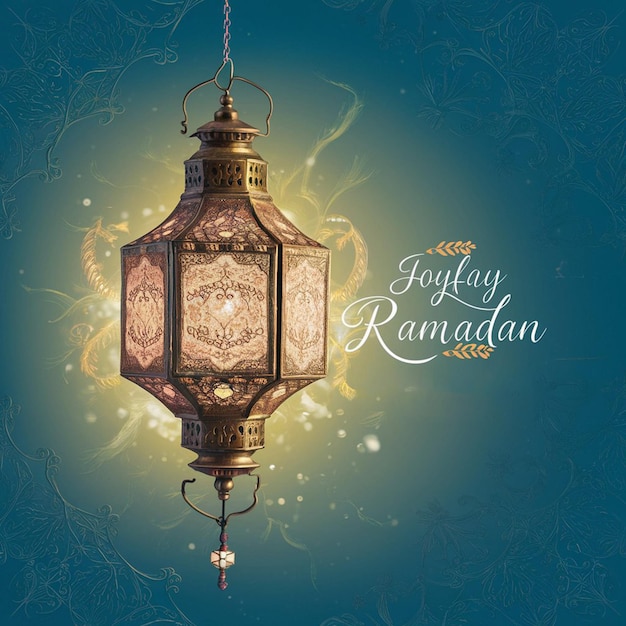 Una linterna antigua bellamente elaborada adornada con la celebración del Eid