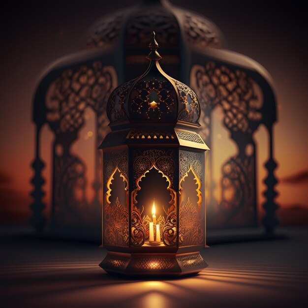 Linterna árabe hermoso fondo con espacio en blanco para escribir una cita para la fiesta musulmana del mes sagrado de Ramadán Kareem Eid mubarak Eid al fitr Eid al adha Shab eBaratLaylatulQadr