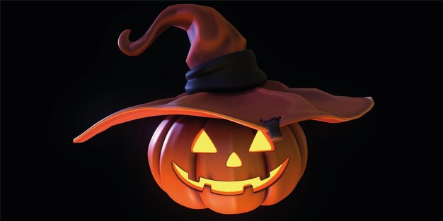 Foto linterna de calabaza de halloween en 3d