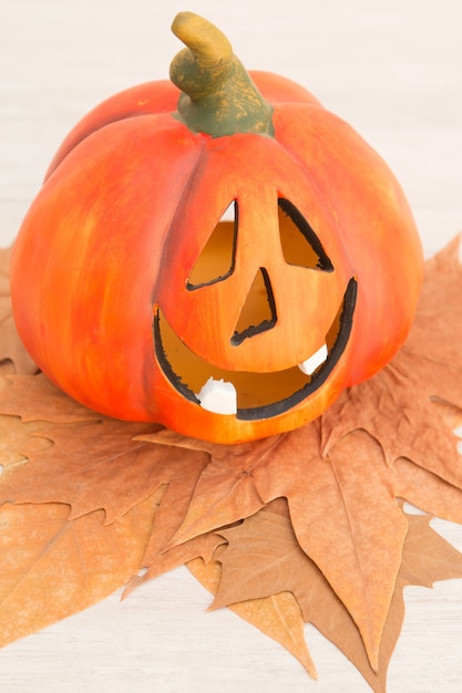 Linterna de calabaza naranja