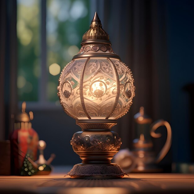 Linterna de ilustración 3D de lámpara de Navidad