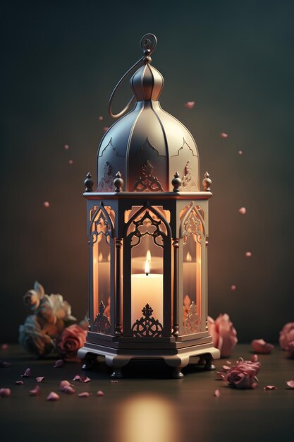 Foto linterna islámica de eid al adha en formato animado gif style 3d