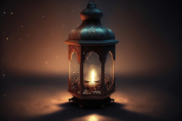Una linterna con la palabra ramadán