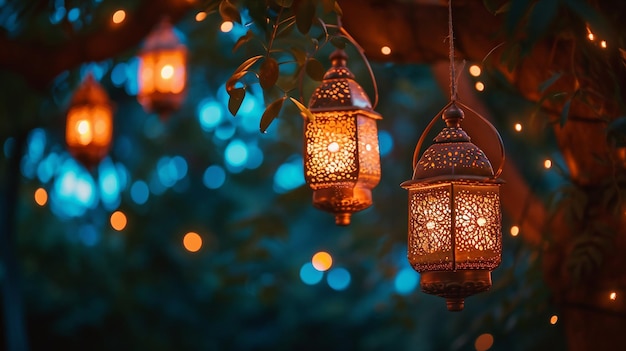 Linterna De Ramadán Iluminada Poste De Ramadán