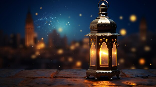 linterna de Ramadán en la noche del Eid