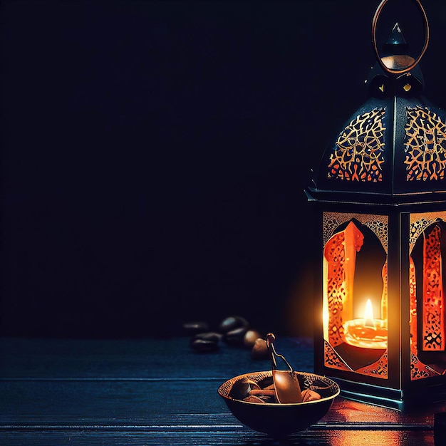 Una linterna con una vela en el medio