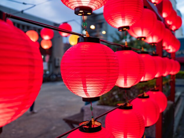 Linternas chinas durante el festival de año nuevo.