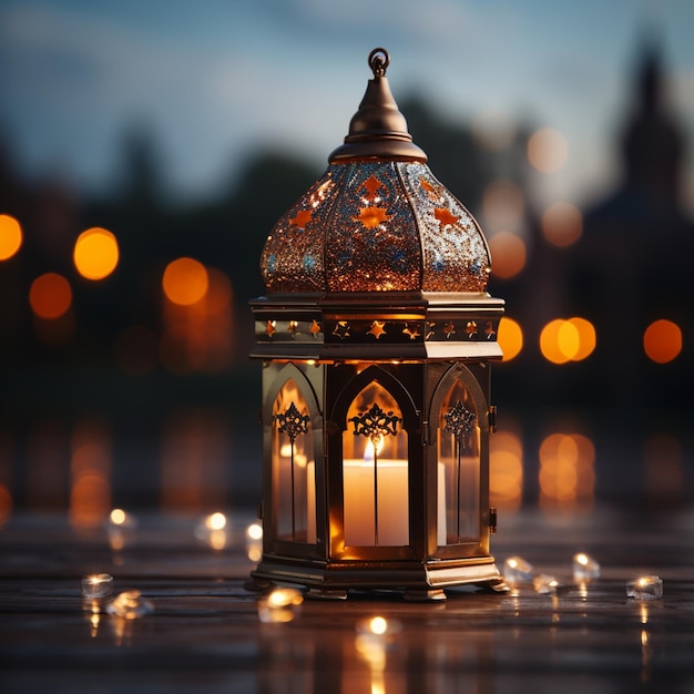 Linternas colgantes decorativas Ramadán Kareem feliz festival de Eid lámparas de fondo