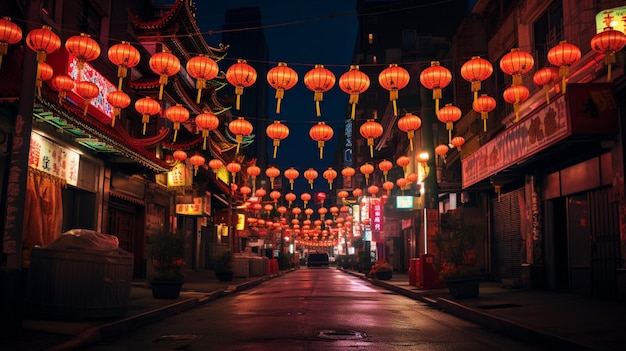 Las linternas de papel vibrantes de Chinatown se iluminan