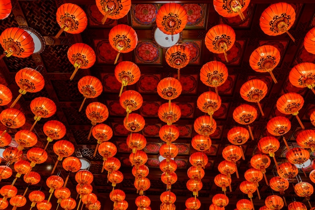 Linternas rojas durante el festival de año nuevo chino.