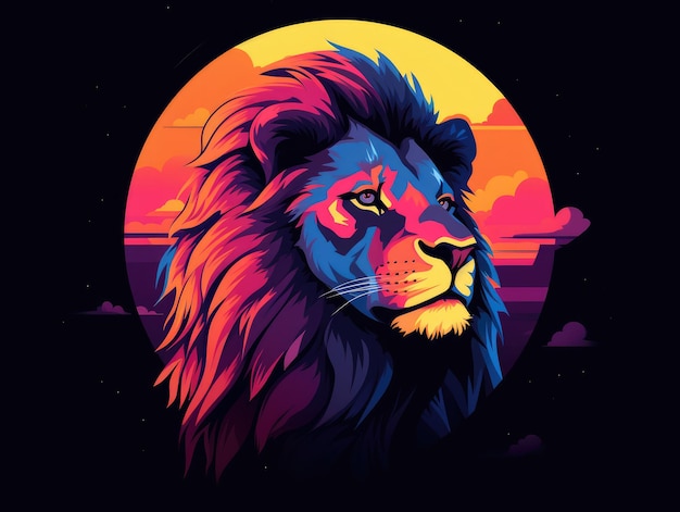 Lion HD 8K Imagen de fondo con ilustraciones vectoriales Imagen de stock