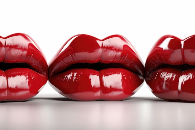 Lippen auf weißem Hintergrund Generative KI
