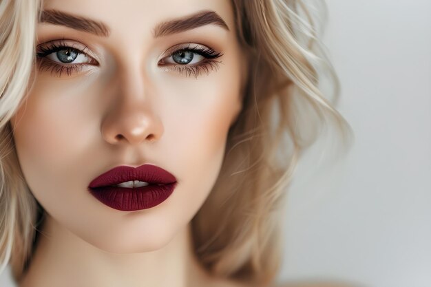 Lippenperfektion Schönes Modell in kräftigen Farben