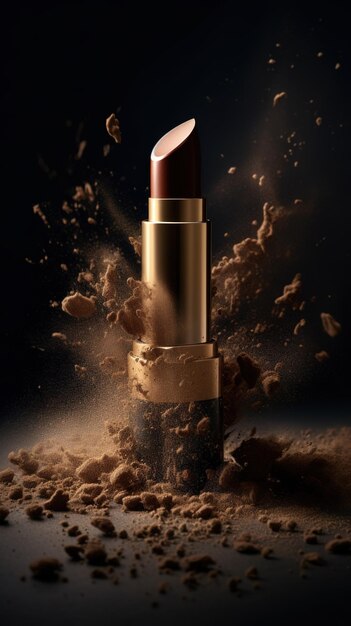 Lippenstift Braun Golden Nahaufnahme AI Generativ