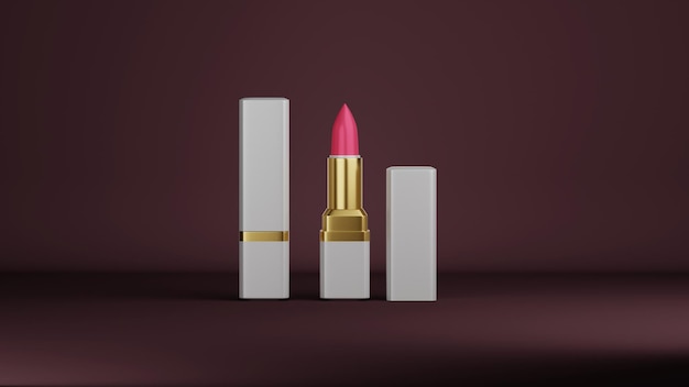 Lipstick en un fondo oscuro representación 3D ilustración 3D
