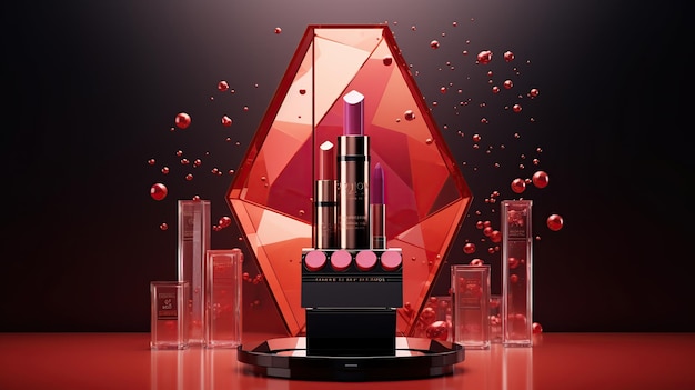 Foto lipstick rojo cosmético fondo aislado imagen generada por ia