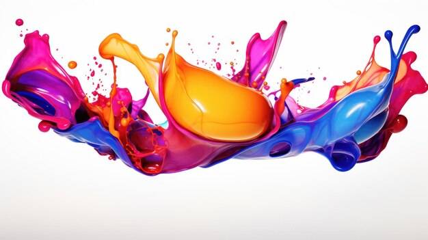 Foto liquid art explosion las salpicaduras de aceite abstractas y artísticas crean una ilustración 3d vibrante de alta calidad en blanco