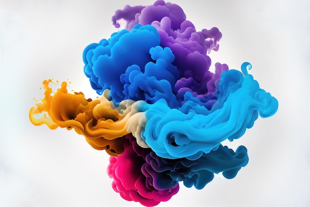 Liquid Ink Cloud abstrakter Hintergrund 3D-Darstellung Generative KI