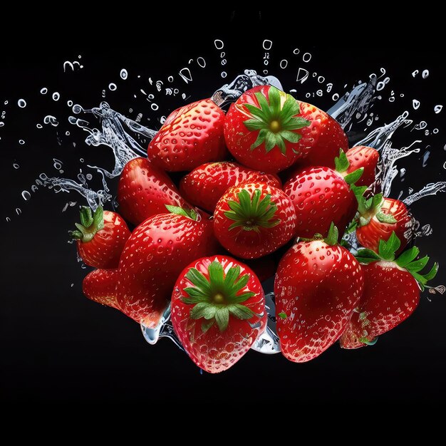 Liquid Strawberry Elegance in Motion Generative AI